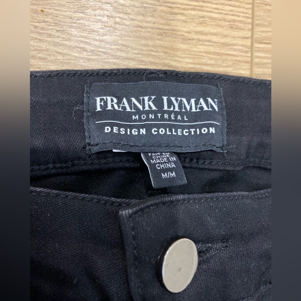 Frank Lyman Montreal black  jeans w beading & embroidery at hem and with fringe - Picture 6 of 15